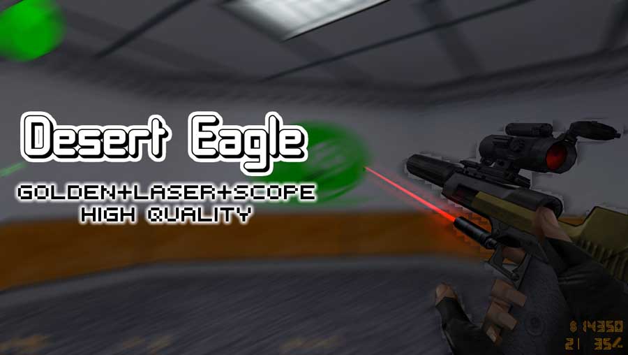 Скачать Модель Golden Desert Eagle Scope+Laser для CS 1.6