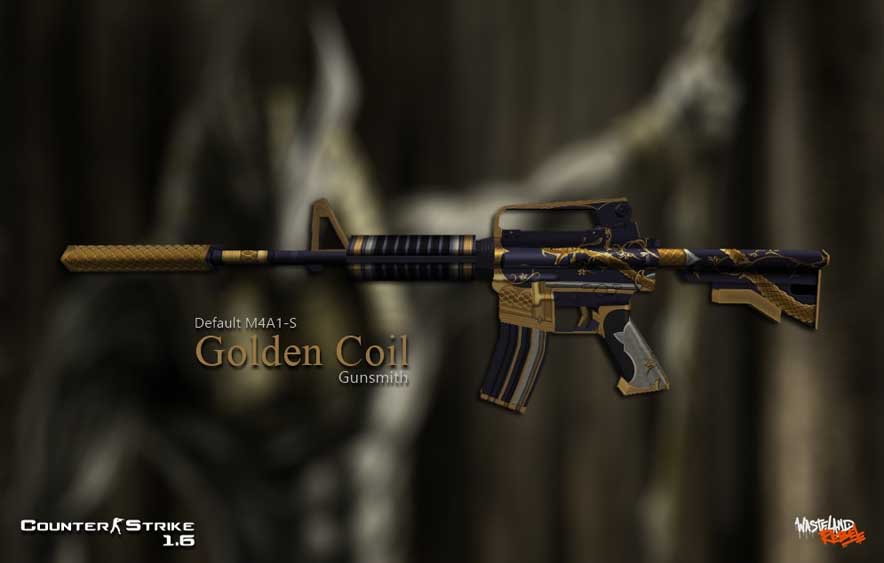 Скачать Модель Default M4A1-S Golden Coil для CS 1.6