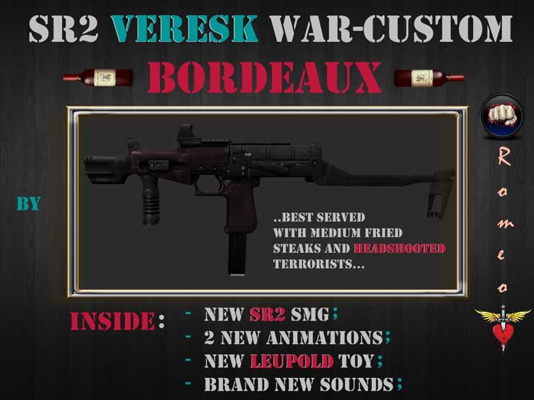 Скачать Модель SR 2 Veresk WAR-custom - Bordeaux для CS 1.6