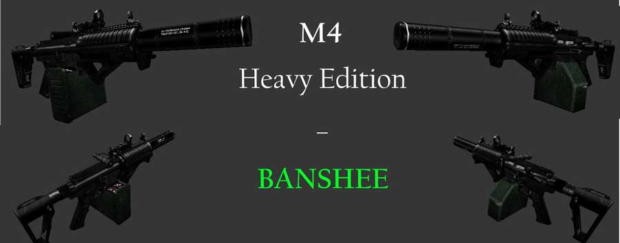 Скачать Модель M4 Heavy Edition - Banshee для CS 1.6