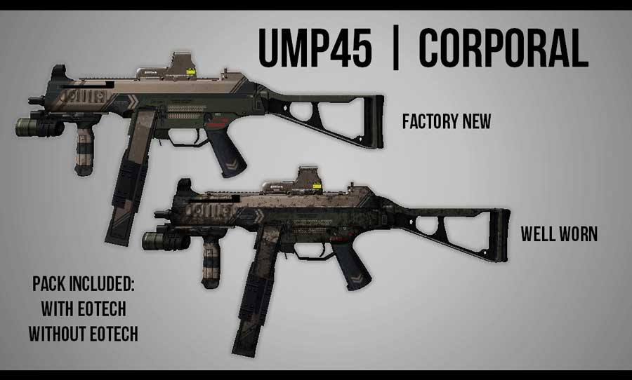 Скачать Модель H.K TACTICAL UMP45 Corporal для CS 1.6