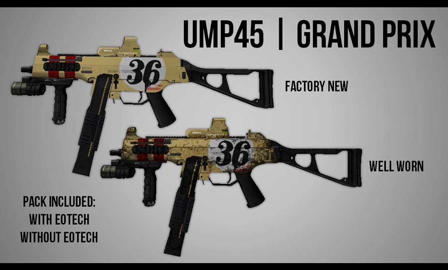 Скачать Модель H.K. TACTICAL UMP45 Grand Prix для CS 1.6