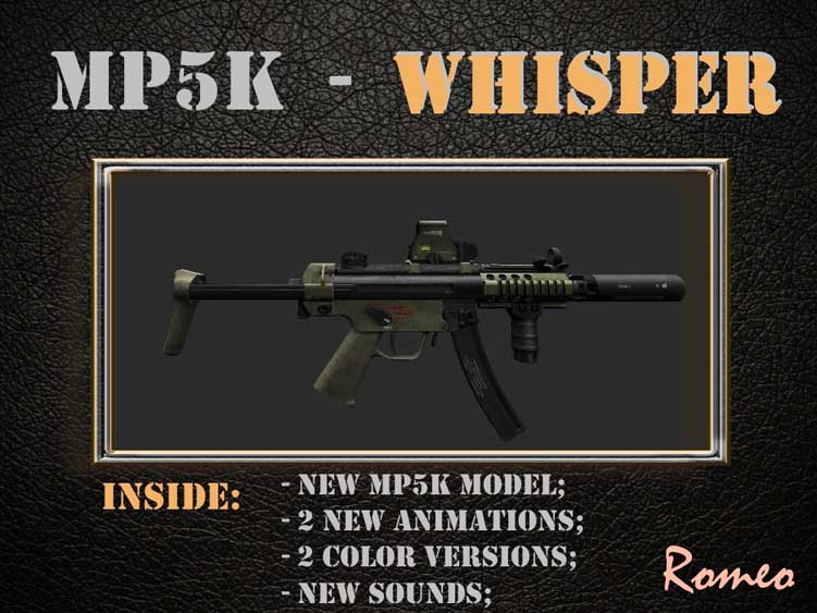 Скачать Модель MP5k WAR-custom - Whisper для CS 1.6