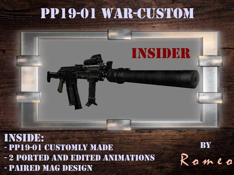 Скачать Модель PP19-01 WAR-custom - Insider для CS 1.6