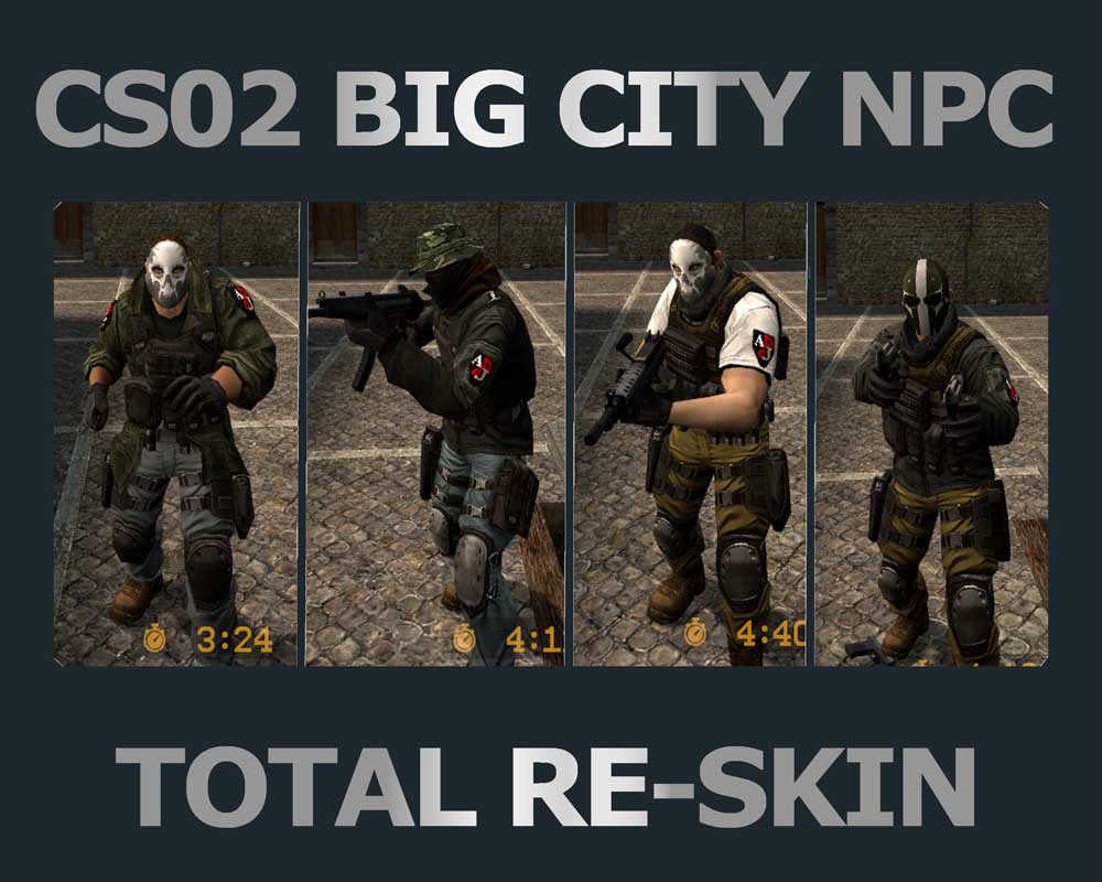 Скачать Пак Террористов «vad36's CSO2 Big City NPC Re-skin» для CSS